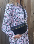 Large Black Crossbody / Waist Bag