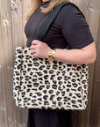 Cream Leopard Tote Bag