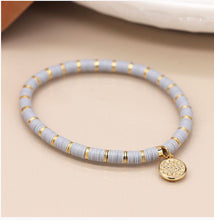 Load image into Gallery viewer, Dove Grey &amp; Gold Beaded Bracelet
