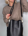 Black Leather Bucket Bag