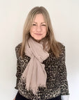 Light Taupe Plain Lightweight Scarf
