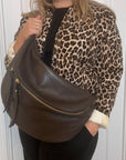 Preorder for dispatch w/c 8/9 - Dark Brown XL Crossbody/ Bum Bag