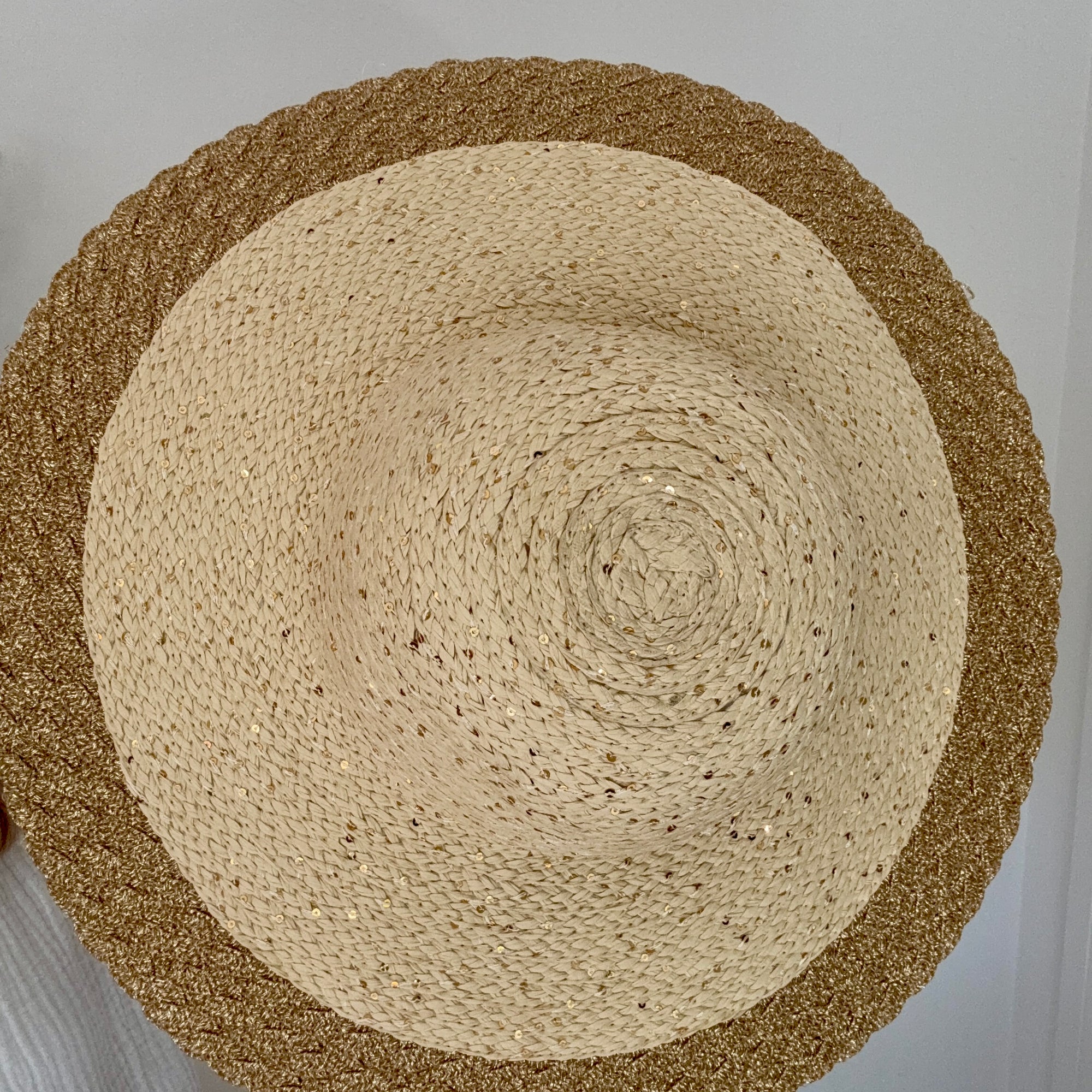 Cream & Gold Foldable Sun Hat