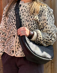 Dark Brown Crossbody Wide Strap Swing Bag