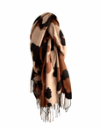 Tan Mix Animal Print Blanket Scarf