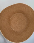 Beige & Cream Sun Hat with Small Gold Sequins