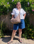 Mocha Animal Print Shoulder/ Crossbody Bag