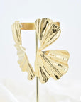 Gold Petal Flower Earrings