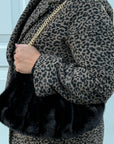 Black Faux Fur Cloud Bag