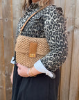 Raffia Buckle Fastening Crossbody / Shoulder Bag