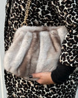 Light Taupe Faux Fur Cloud Bag