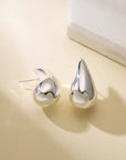 Silver Droplet Stud Earrings