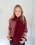 Burgundy Plain Large Triangle Scarf