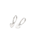 Silver Heart Hoop Huggies