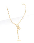 Gold Paperclip & Sunburst Necklace