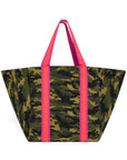 Camo Beach Bag/ Holdall with Bright Stripe Handles