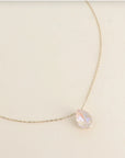 Ivory Crystal & Gold Delicate Necklace
