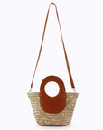 Tan & Straw Handheld/ Crossbody Bag