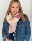 Pink Mix Tassel Scarf