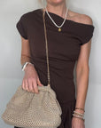Gold Knitted Cloud Bag
