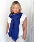 Cobalt Plain Lightweight Scarf