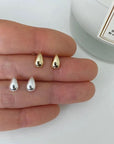 Silver Teardrop Small Studs