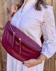 Burgundy Large Crossbody Bum Bag