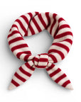 Red & Cream Stripe Knitted Triangle Scarf/ Necktie