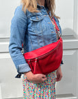 Red Large Crossbody Bum Bag