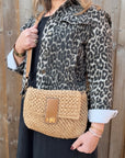 Raffia Buckle Fastening Crossbody / Shoulder Bag