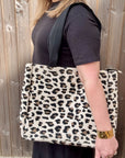 Cream Leopard Tote Bag