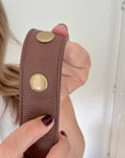 Brown Studded Suede Shoulder/ Crossbody Bag with Fringing