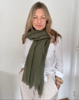 Khaki Plain Lightweight Scarf