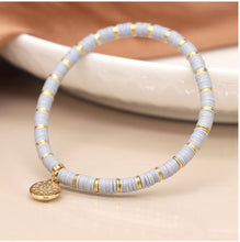 Load image into Gallery viewer, Dove Grey &amp; Gold Beaded Bracelet

