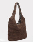 Brown Raffia Shoulder Bag