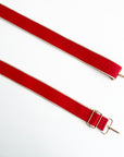 Red & Cream Stripe Bag Strap - Gold Hardware