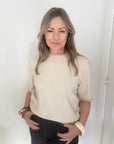 Cream Faux Fur Trim Jumper