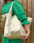Gold Bag/ Holdall with Gold Handles