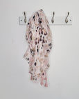 Blush Pink Animal Print Tassel Scarf