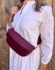 Large Burgundy Crossbody/ Waist Bag