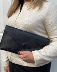 Metallic Black Clutch/ Crossbody Bag