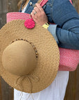 Bright Pink Flower Hat Magnet