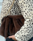 Dark Brown Faux Fur Cloud Bag
