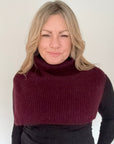 Burgundy Knitted Rollneck/ Collar