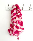 Pink & White Wave Design Lightweight Scarf