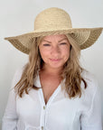 Cream & Gold Foldable Sun Hat