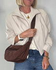 Dark Brown Quilted Crossbody Bag