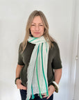 Green Mix Stripe Luxury Scarf