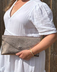Bronze Clutch/ Crossbody Bag