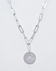 Silver Star & Disc Necklace